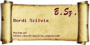 Bordi Szilvia névjegykártya